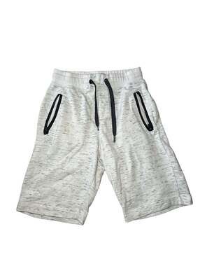 CSG Men's White and Grey Marled Sweat Shorts Drawstring Waist, Size M